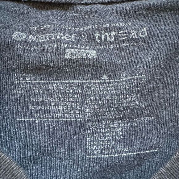 Marmot x Thread Mens Short Sleeve Graphic Tee Charcoal Heather Gray Size Large - Picture 9 of 15